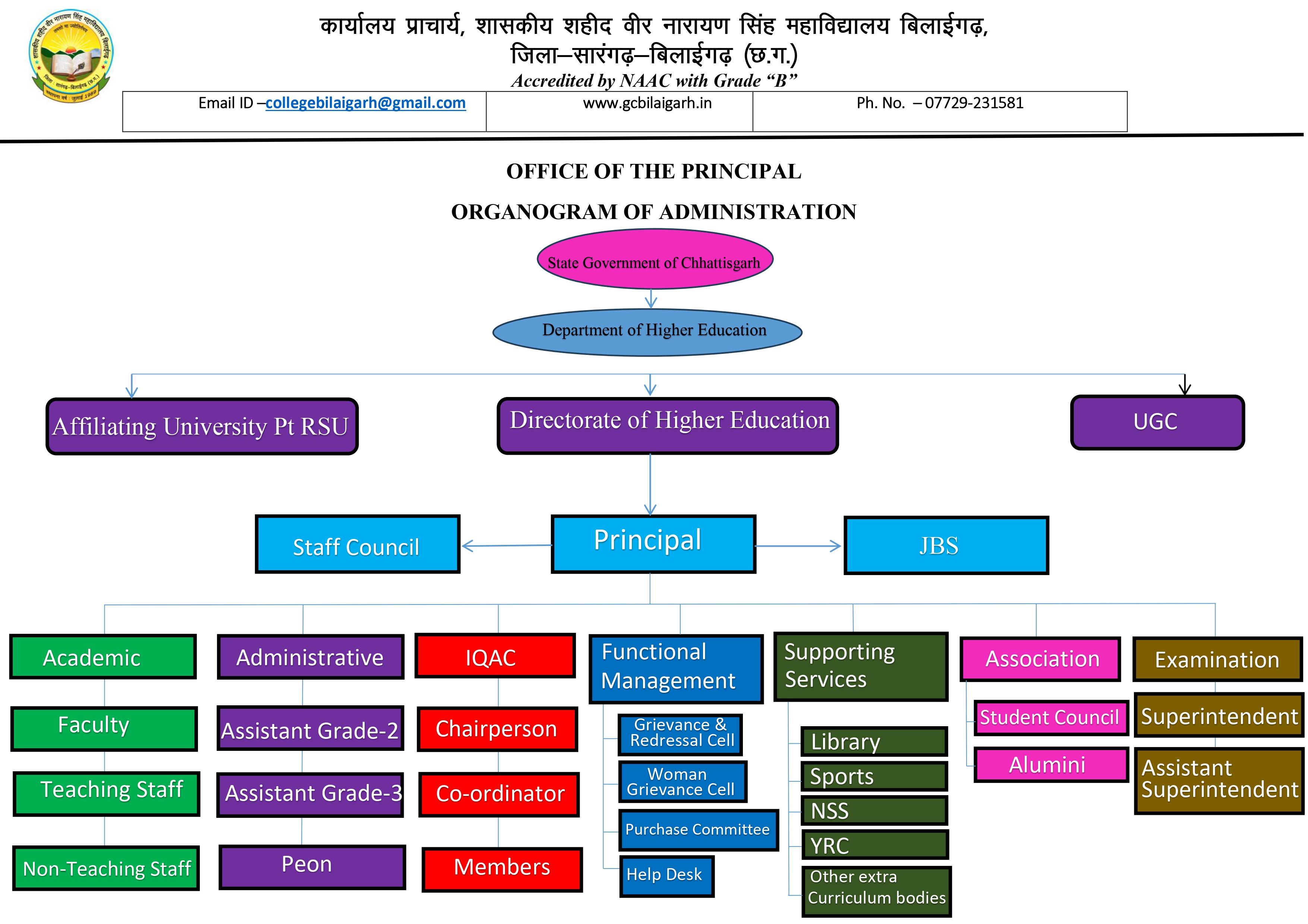 Organogram of The Institution